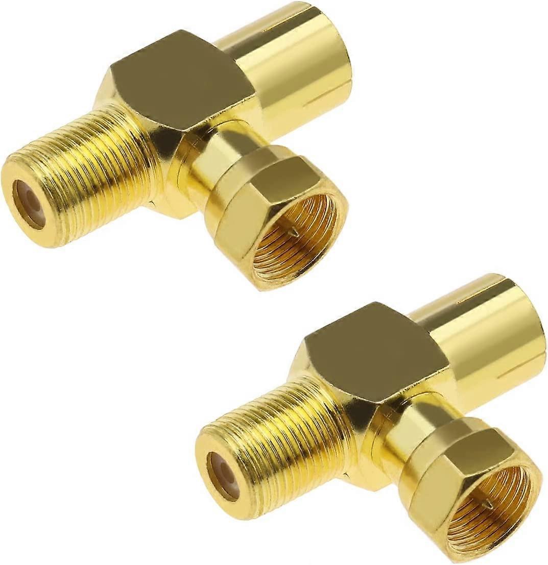 2 قطعة T / F- نوع الكابل المحوري الفاصل محول موصل موصل لتلفزيون هوائي الفيديو القمر الصناعي