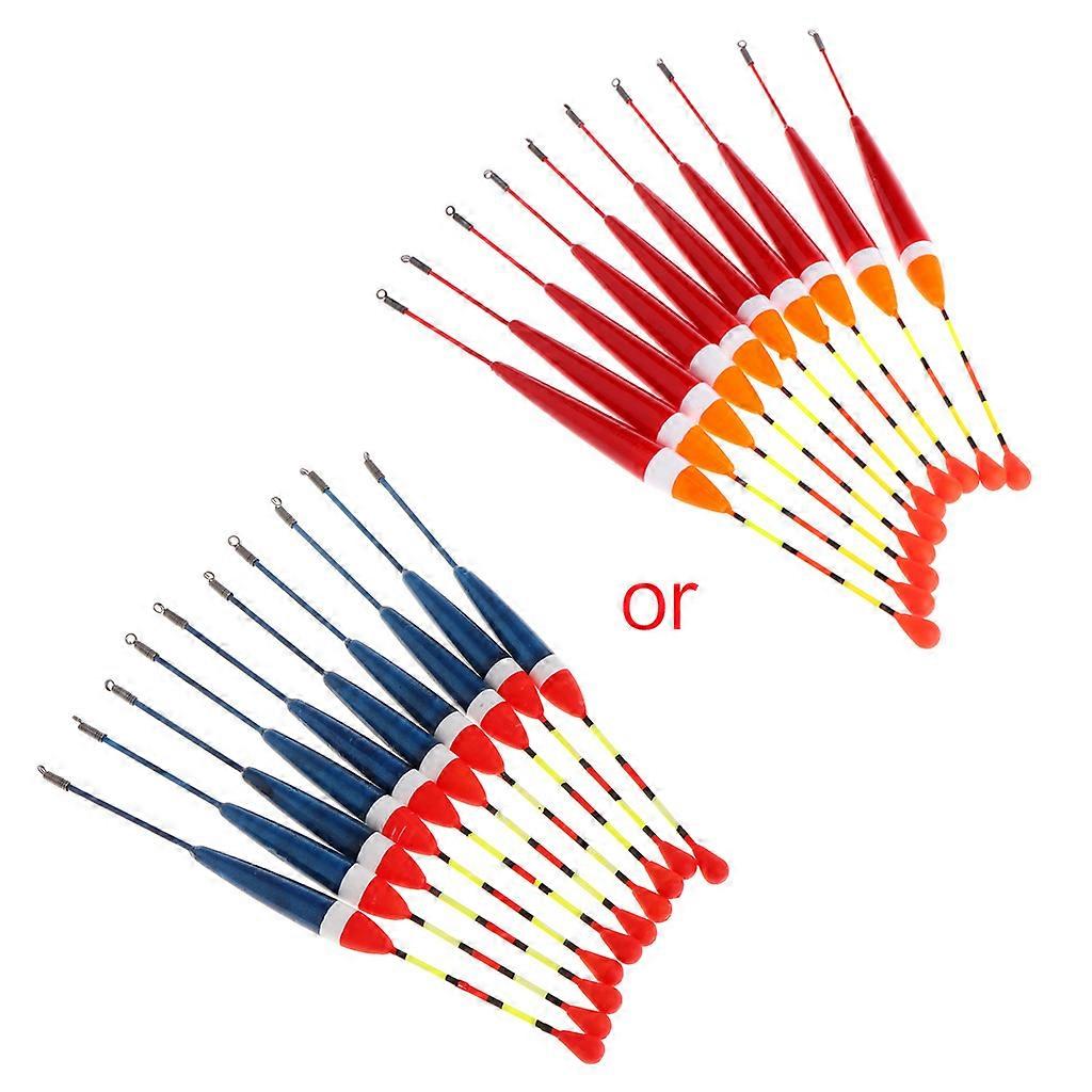 10 st karpfiskeflöten set boj bobberstick för fiskredskap vertikalt 9# 0.8g