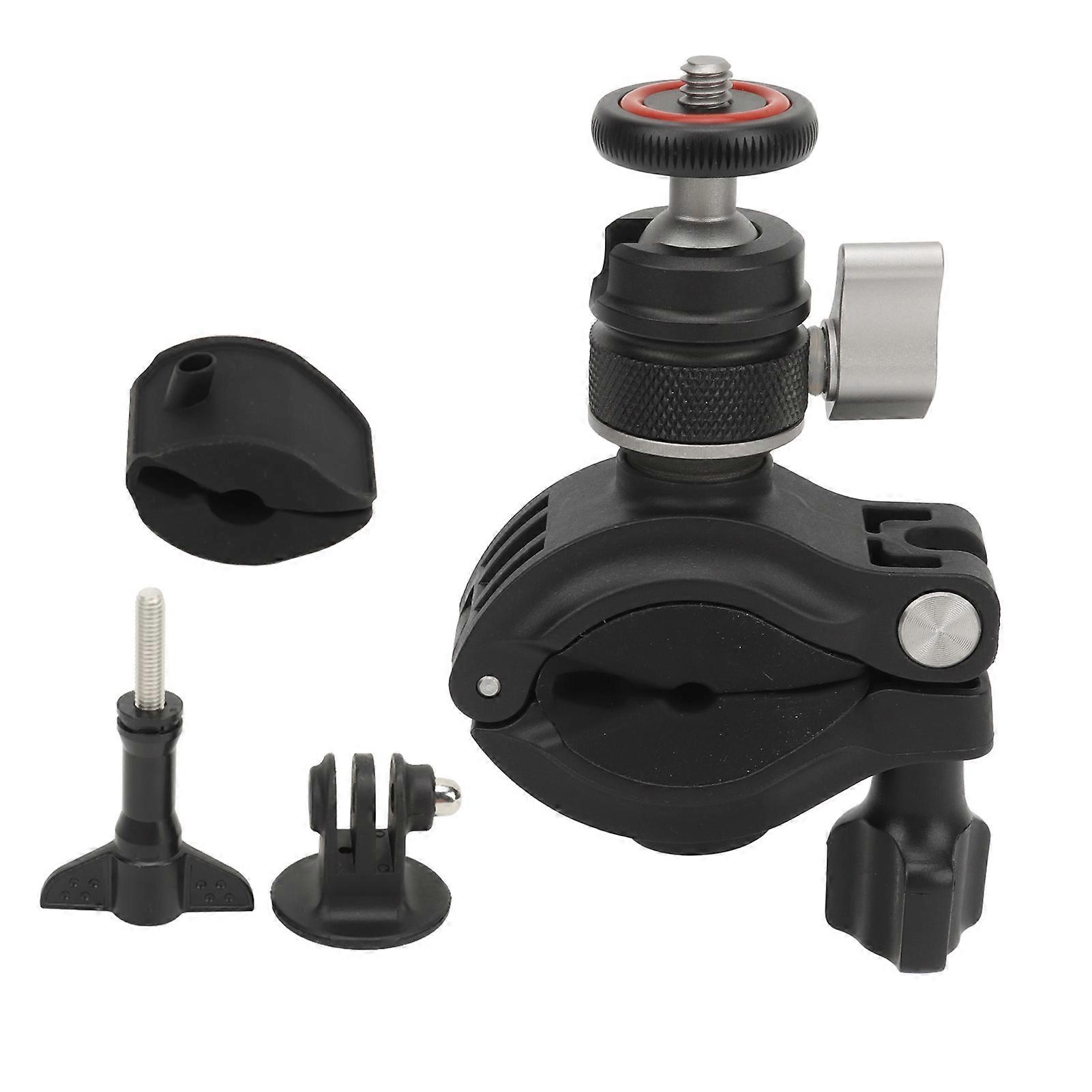 Camera Motorcycle Mount Clamp 360° Rotation Anti Shake with 1/4inch Adapter Motorcycle Handlebar Camera Mount Holder for Insta360 Action Camera