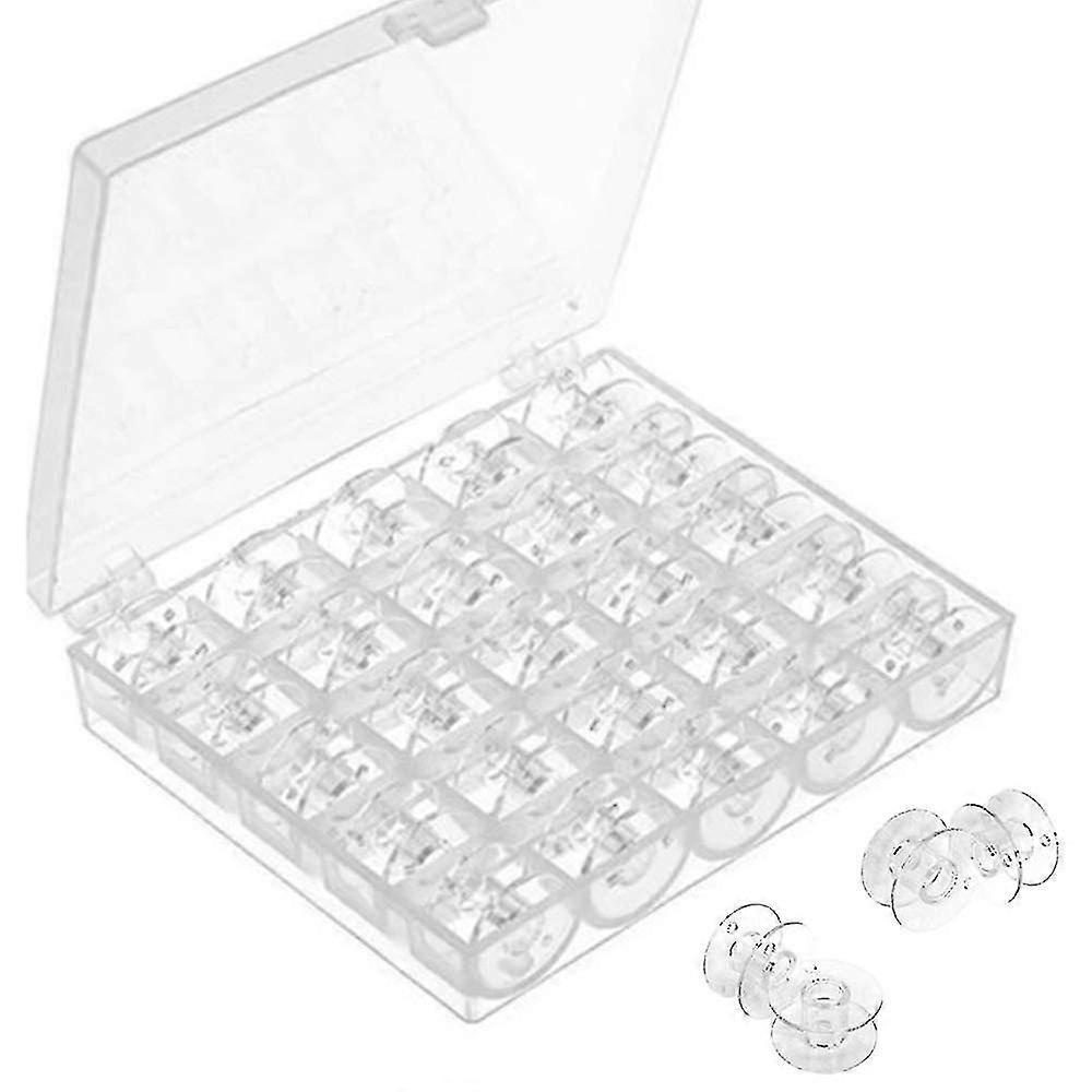 Sewing Machine Bobbins 25 Pack Transparent Plastic Sewing Bobbin Spools