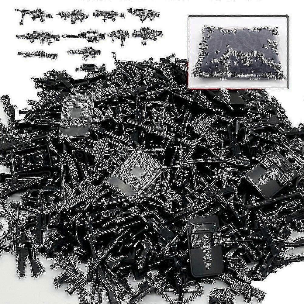 100pcs Army Guns Weapon Pieces Assembly Blocks for DIY MOC Bricks Accessories