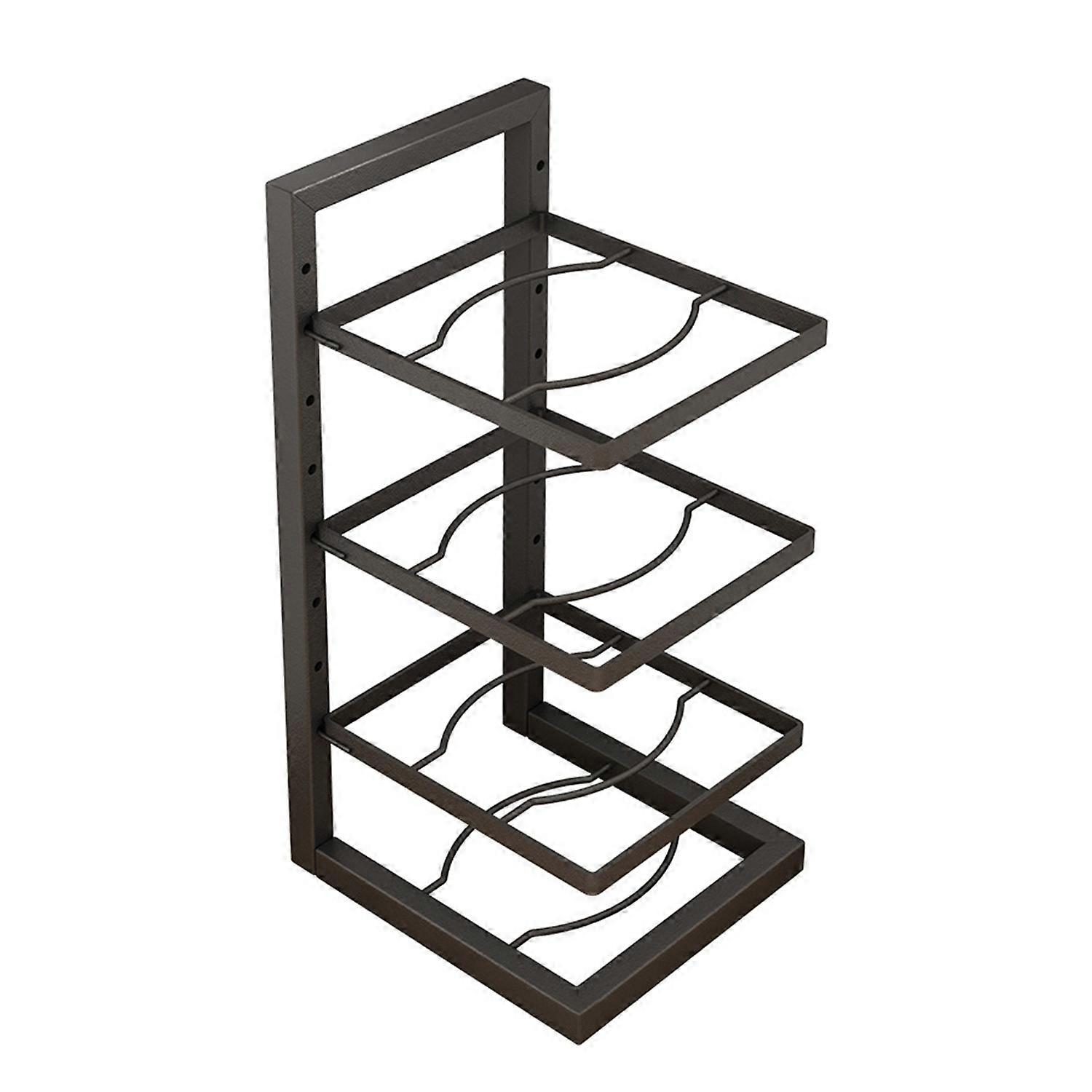 Pot Pan Shelf Pot Lid Holder Rustproof Strong Load-Bearing Height Adjustable Versatile Pot Lid Rack