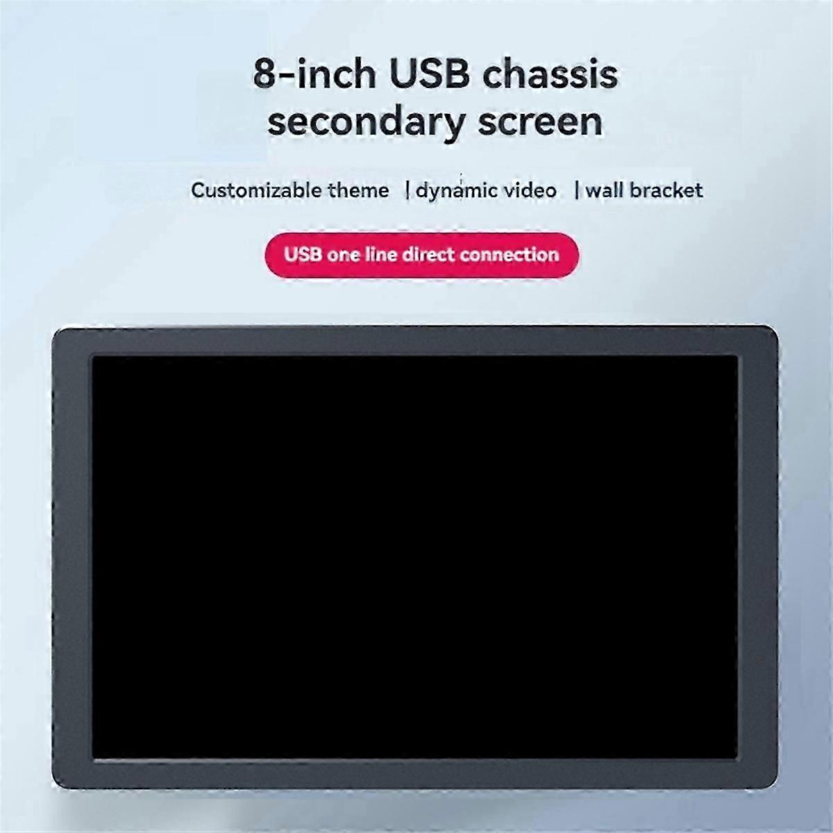 8 بوصة IPS يو اس بي شاشة 1280x800 Type-c LCD حالة الكمبيوتر شاشة ثانوية لوحة IPS مع تحليل طيف الموسيقى الفضاء الرمادي