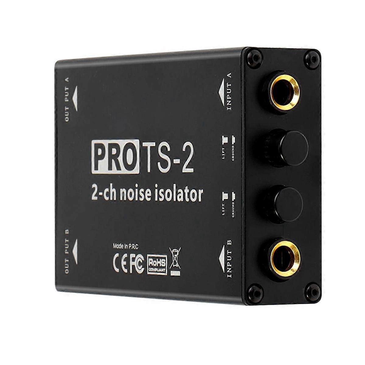 -2 Audio Isolator Dual Channel 1/4inch 6.5 Noise Reduction Filter Noise Eliminating Grounding Ring