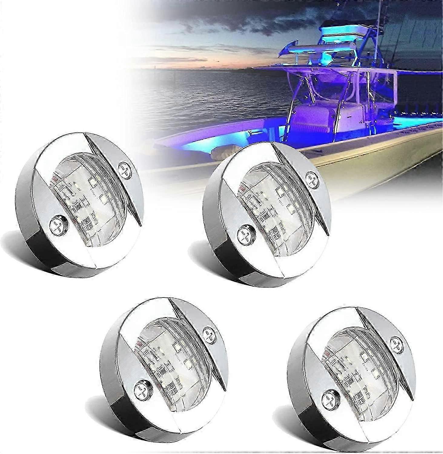 4x Marine Boat Led Lights, 12v Waterproof Navigation Boat Light Strip