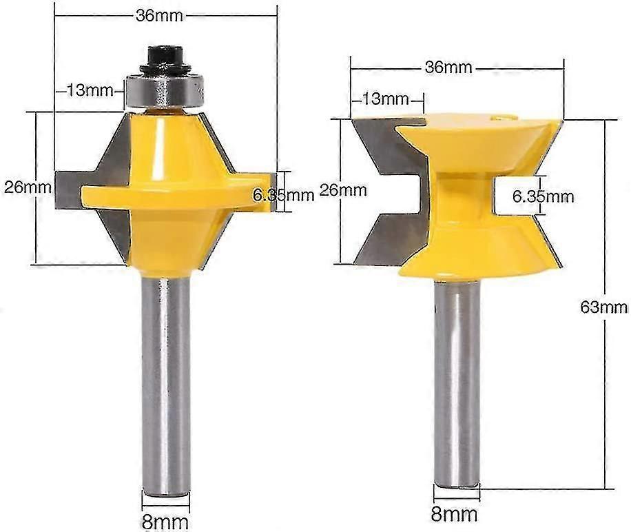 2pcs Router Bit Set 8mm Shank 120 Degree Woodworking Milling Cutter Woodworking Groove Cutter Chisel Tool Battqx