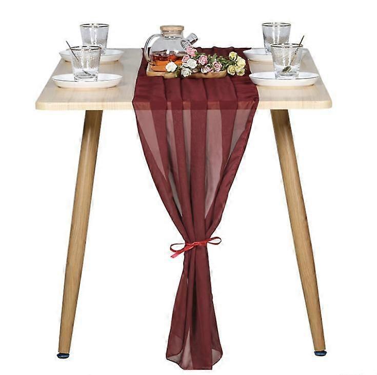 Chiffon table runner romantic wedding bridal party decorations