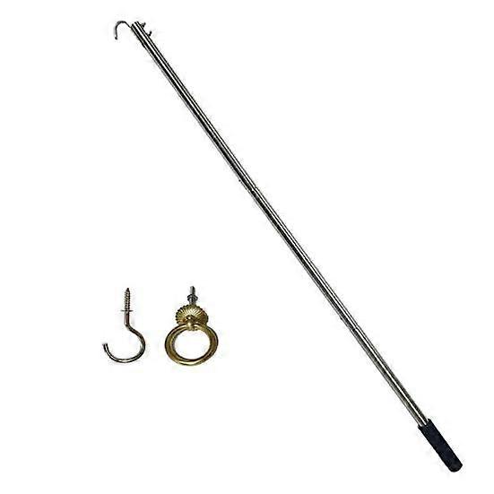 Ladder Pull Down System Kit with Extension Pole Rustproof Easy Assembly Reusable Attic Pull System Hook Set Replacement