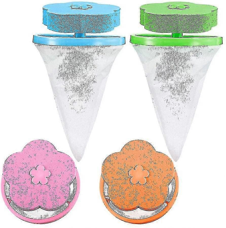 1/5pcs/10pcs/12pcs Pack Reusable Floating Mesh Bags For Washing Machine - Floating Lint Trap