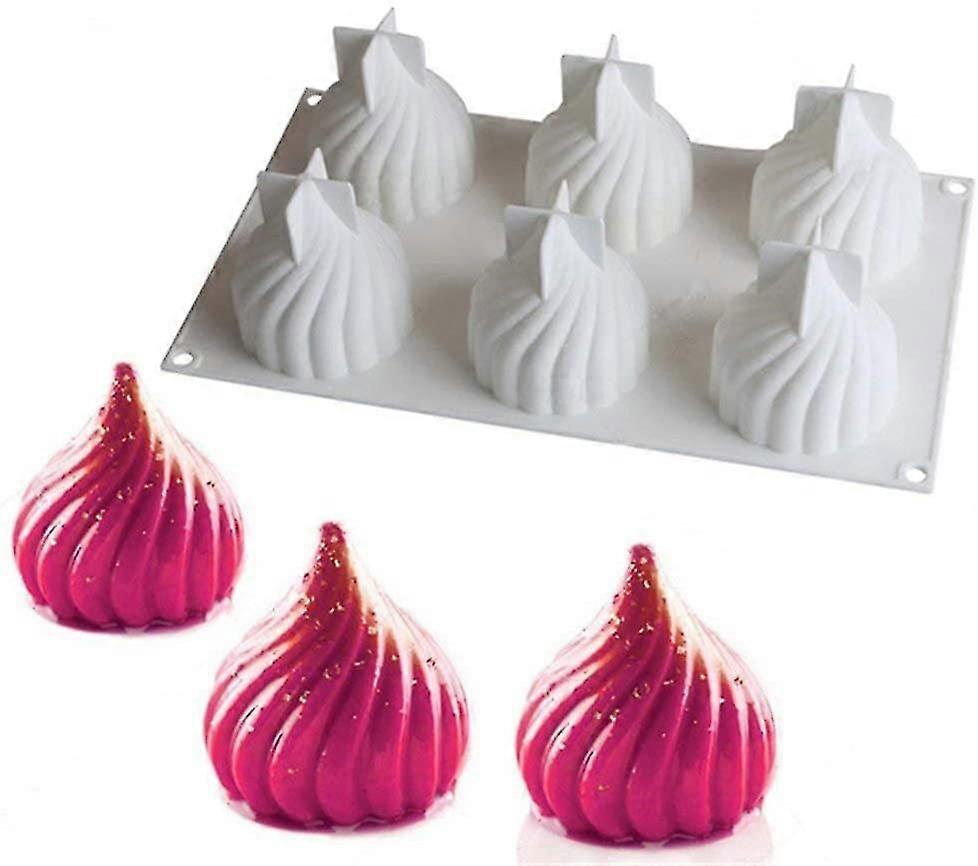 Cake Mould Silicone Forms 6 Cavities Spiral Castle Shape Silicone Mold Cake Mousse Mold