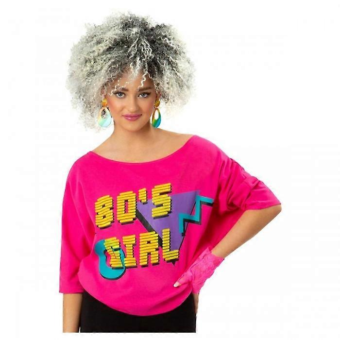 Smiffys Womens/Ladies 1980s Printed Batwing T-Shirt