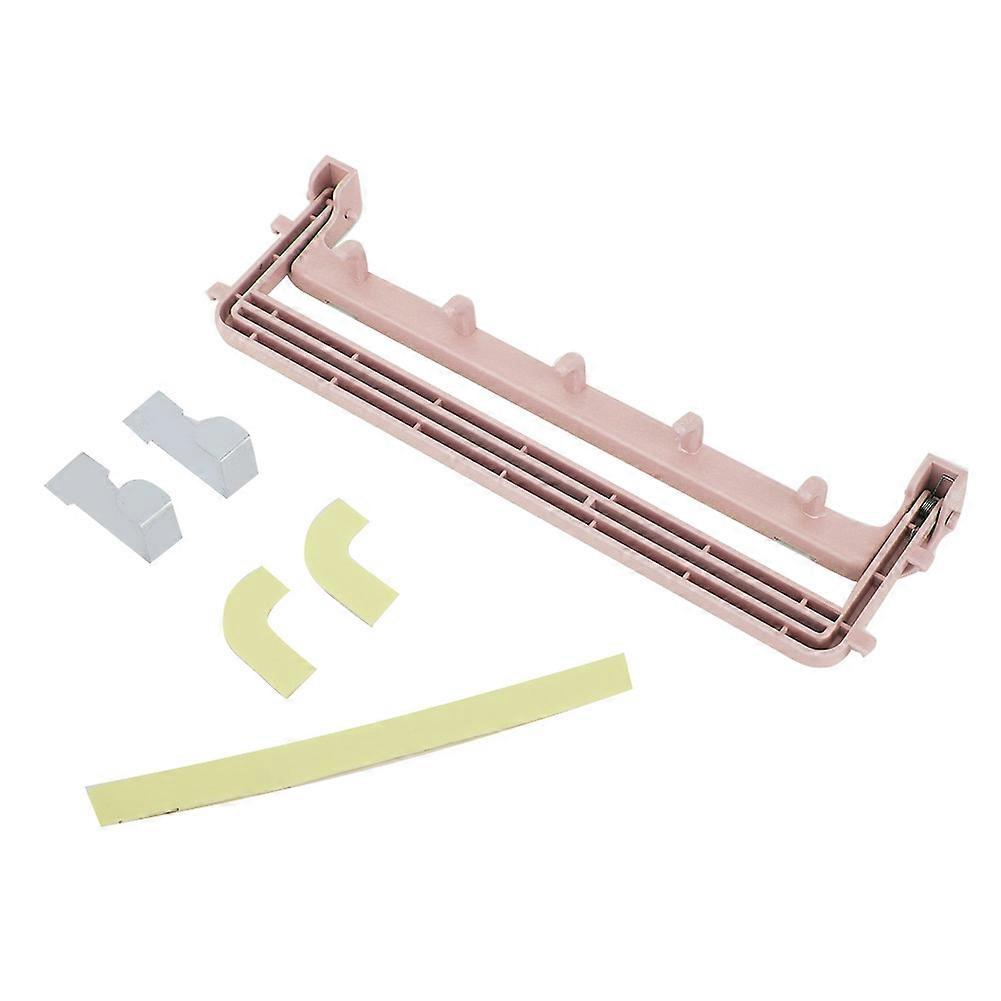 Multi-functional Wall Mounted Rebound Towel Rack Bag Holder for Bathroom Kitchen (Pink)
