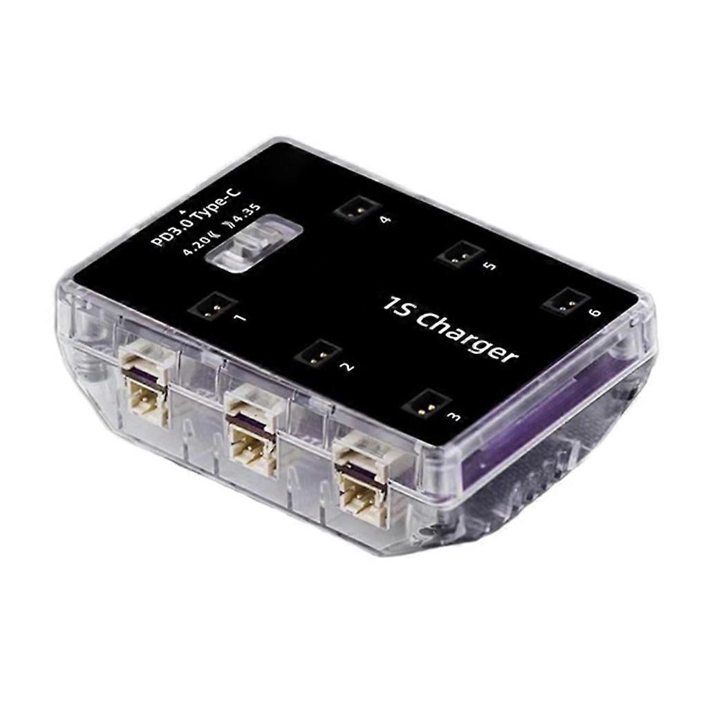 6 Port For 1S Battery Charger With 65W Fast Charge For Drones And Models