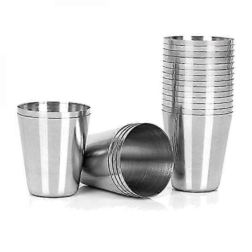 15個のステンレス鋼ショットグラス飲用容器、30ml(1oz)キャンプ旅行コーヒーティーカップ、MUN用