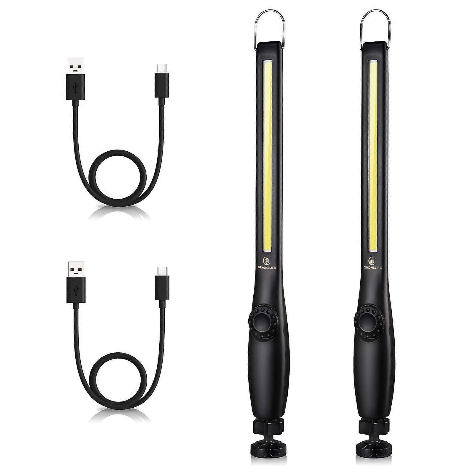 2 Pack Rechargeable Magnetic Work Light for Car Repair, 2000 Lumen LED, Portable, Waterproof, Multi-Angle Adjustable