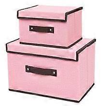 Set of 2 Storage Boxes, Foldable Storage Box with Lid, Suitable for Storing Clothes, Books, Toys, Socks