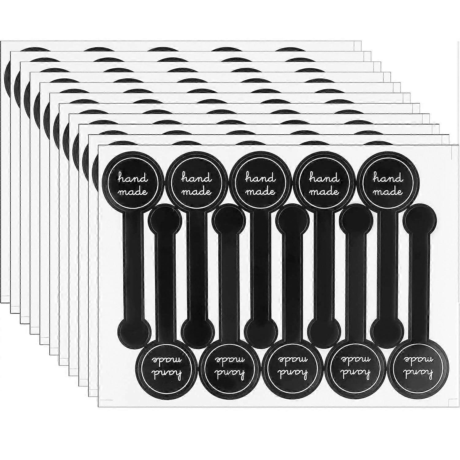 20 Pieces Long Handmade Stickers, Long Gift Boxes Sealing Stickers, Long Style Cake Box Sticker, for Biscuits, Cakes, Chocolates