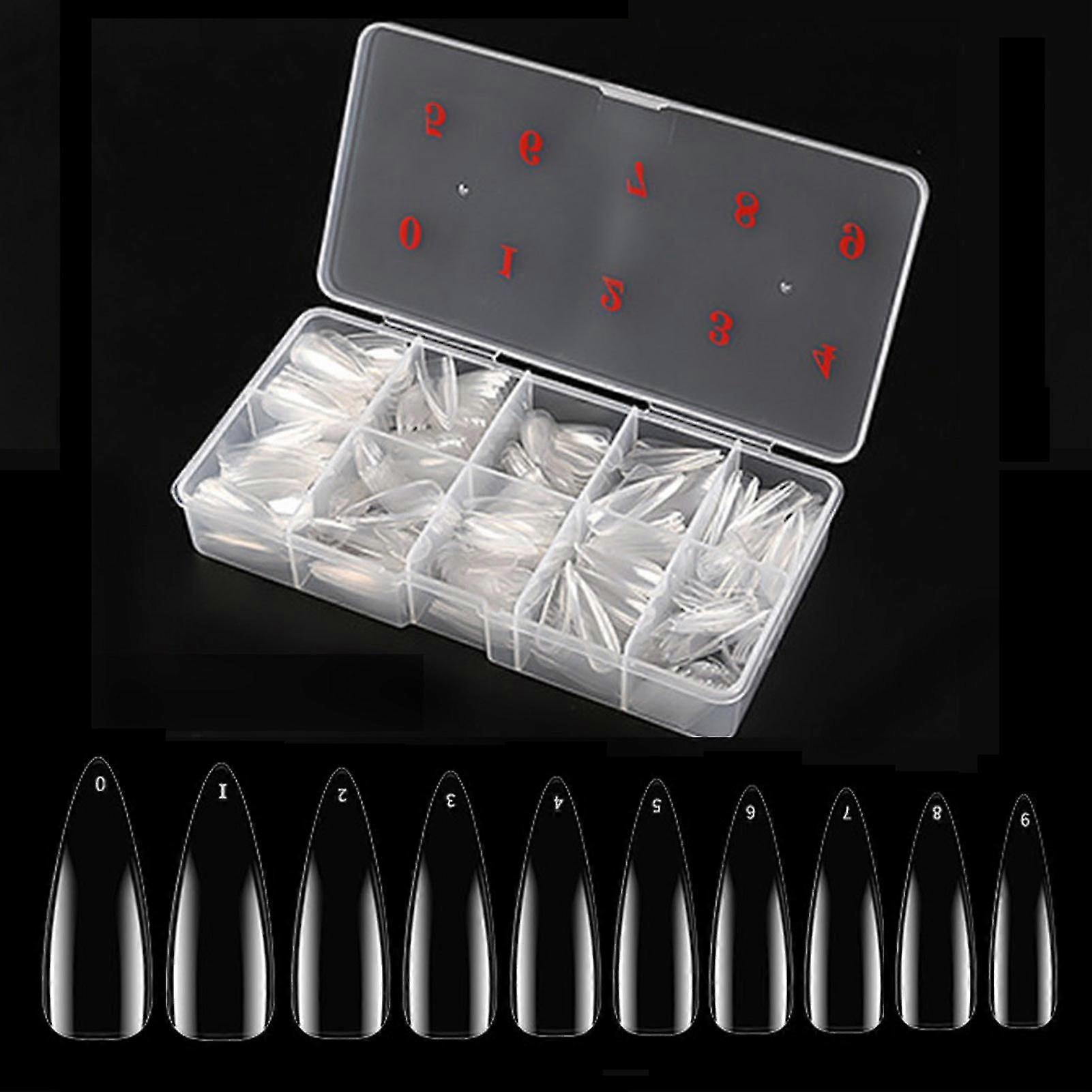 500pcs Nail Tips Quick Extension Transparent Press On False Nails Tips