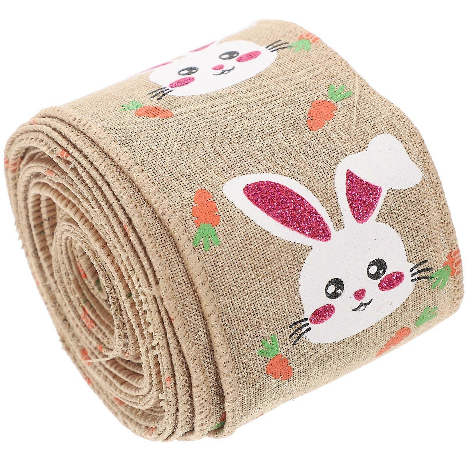 1 Roll of Easter Wired Edges Ribbon Craft Ribbon Decorative Wrapping Ribbon Roll for Gift