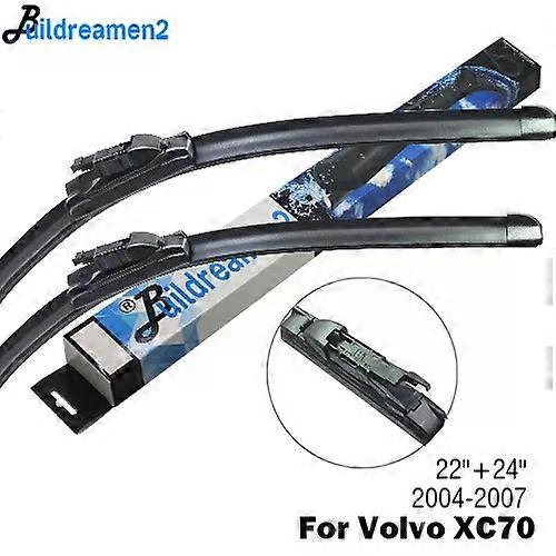 Compatible Buildreamen2 Car Wiper Blade Rubber Front Windscreen Wiper For Volvo XC70 Fit J Hook / Push Button / Pinch Tab Arms 2000-2016