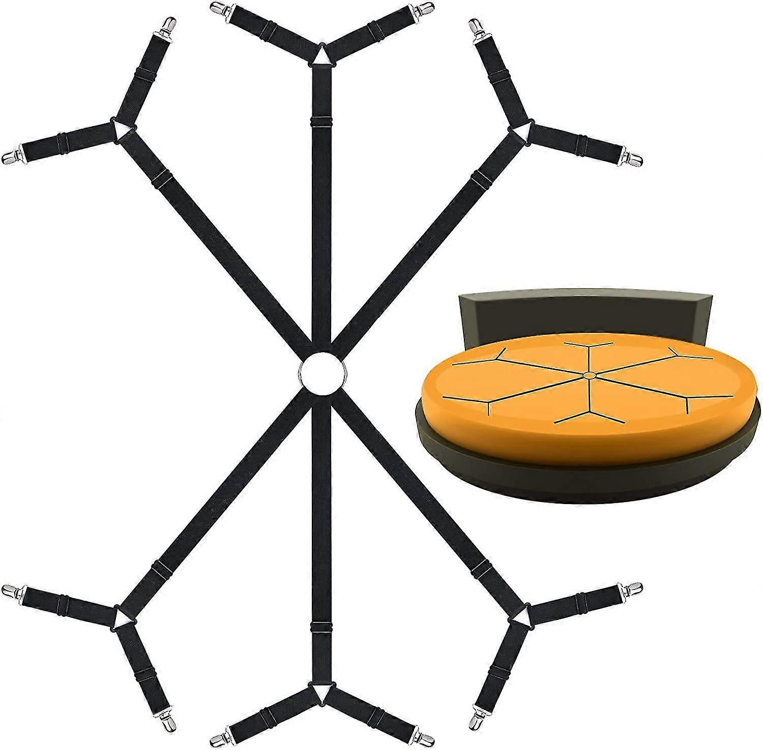 Bed Sheet Strap, 6-Way Adjustable Sheet Clips Heavy Duty Bed Sheet Holders Grippers for Round and Square Mattresses