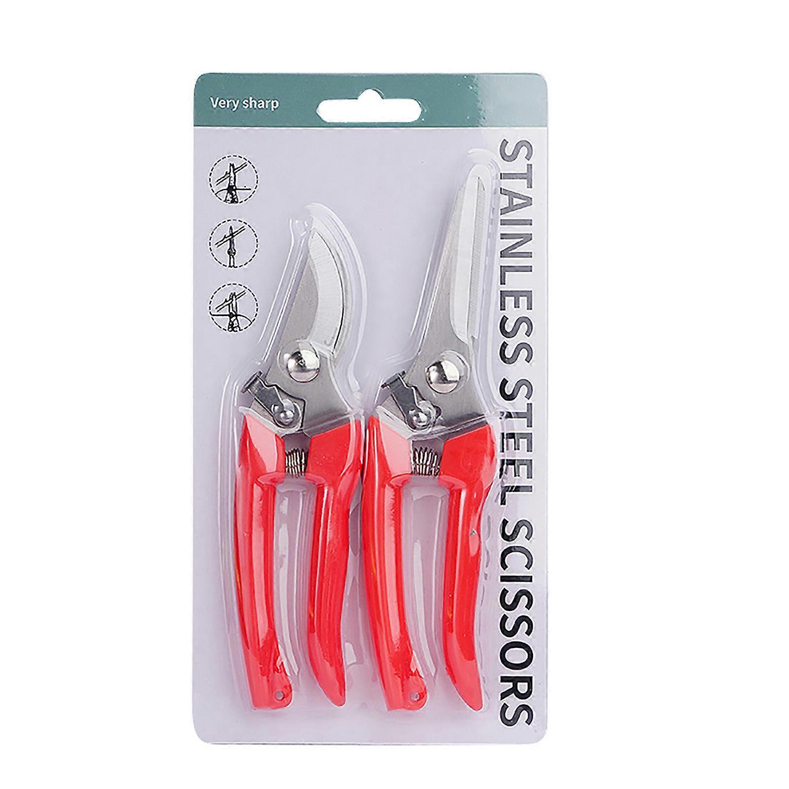 2Pcs Garden Pruning Shears Handheld Scissor Heavy Duty Garden Bypass Pruning Shears Tree Trimmers Secateurs Hand Pruner