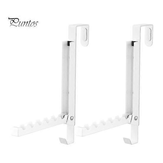 2Pcs Door Clothes Drying Rack Storage Hook Foldable Design Anti-Scratch Door Coat Hook Organizer with Anti-Slip Pads