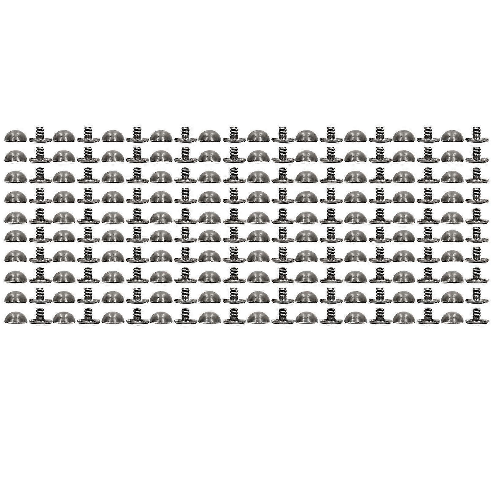 8mm 100 Sets Leather Rivets Kit Portable Small Round Mushroom Shape Hard Alloy Electroplated Decorative Leather Rivets Silver Grey