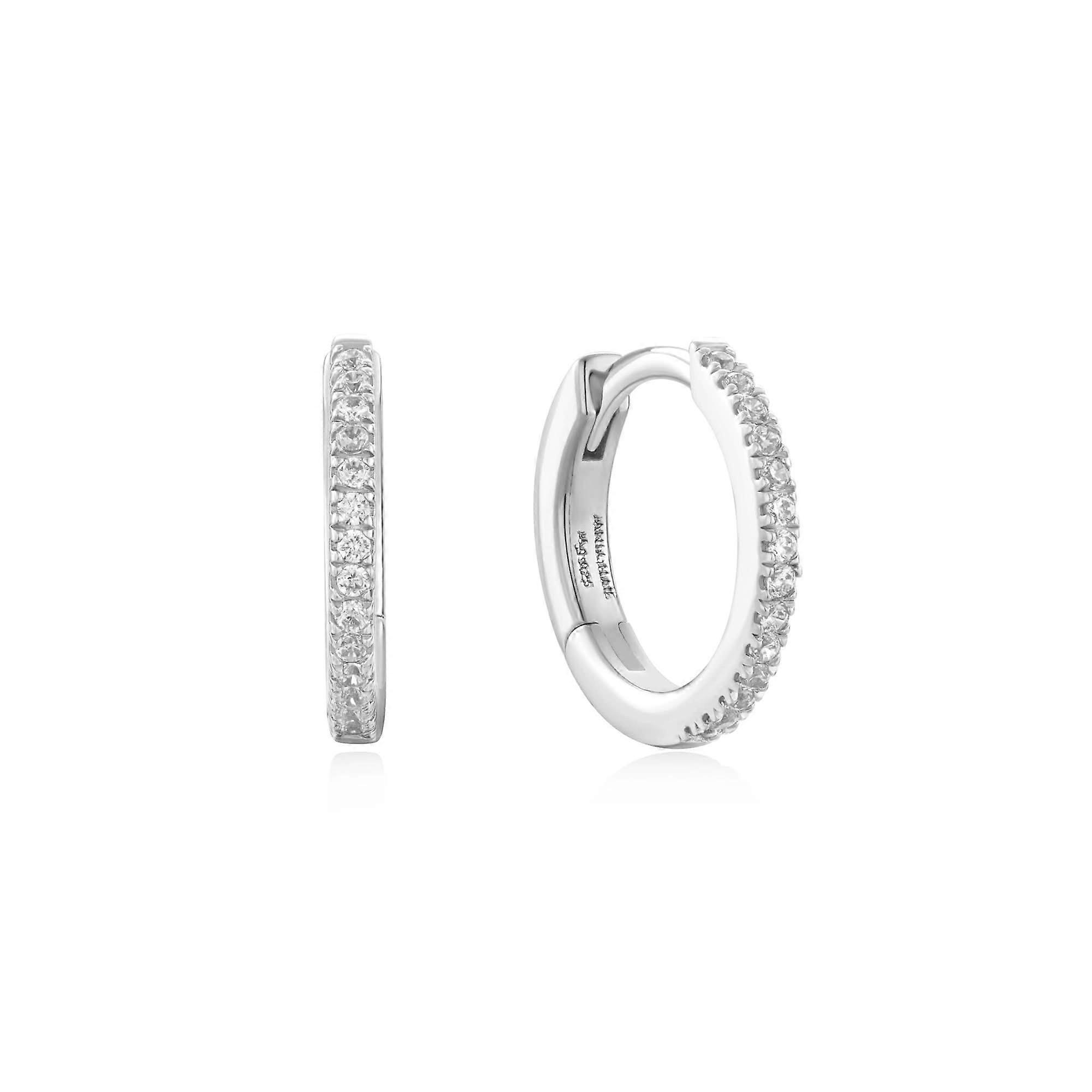 Ania Haie Silver Classic Pavé Huggies E060-02H