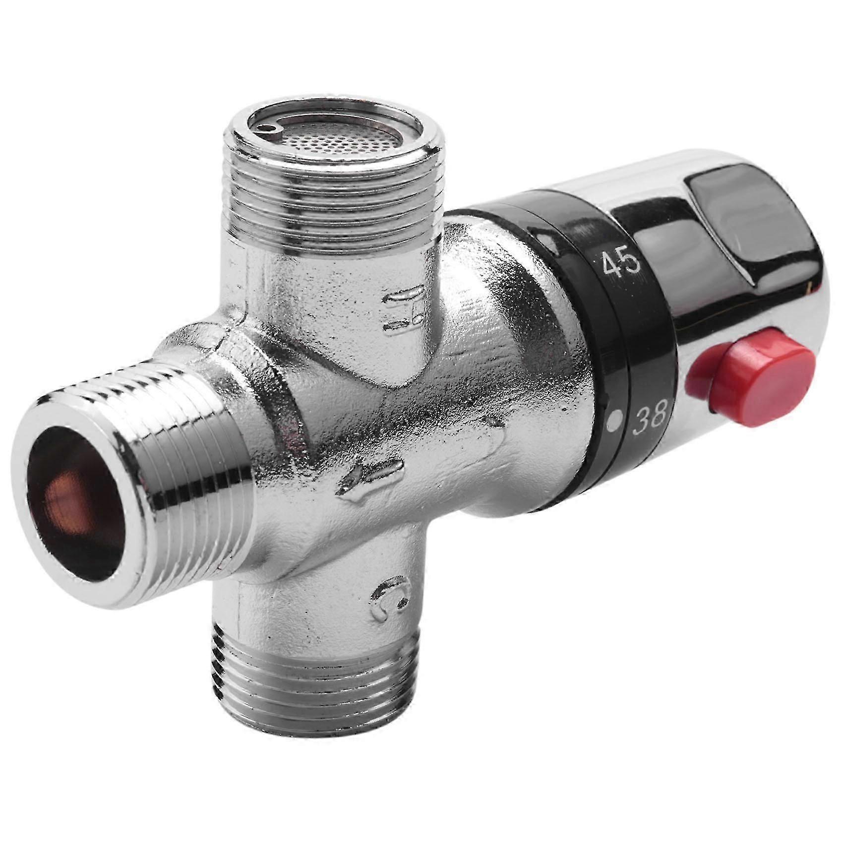 Solid Copper 3-Way Thermostatic Mixing Valve 3/4 Inch Solar Water Heater Valve Regulating Temperatu