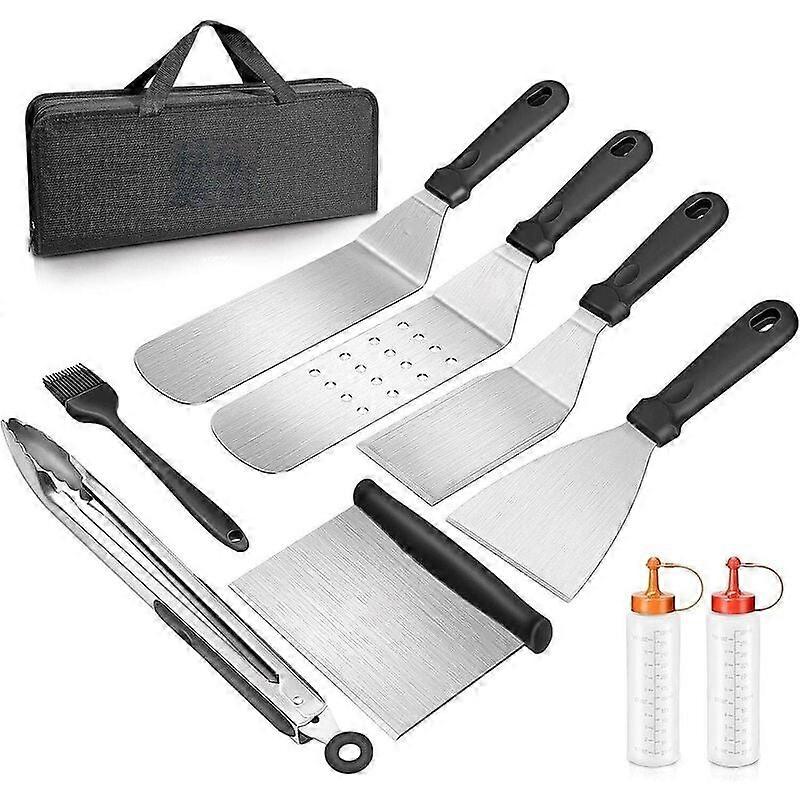 Griddle Spatula for Teppanyaki Pcs Stainless Steel Spatula Set  Professional BBQ Griddle Accessories Set  Barbecue Spatula Utensils Set