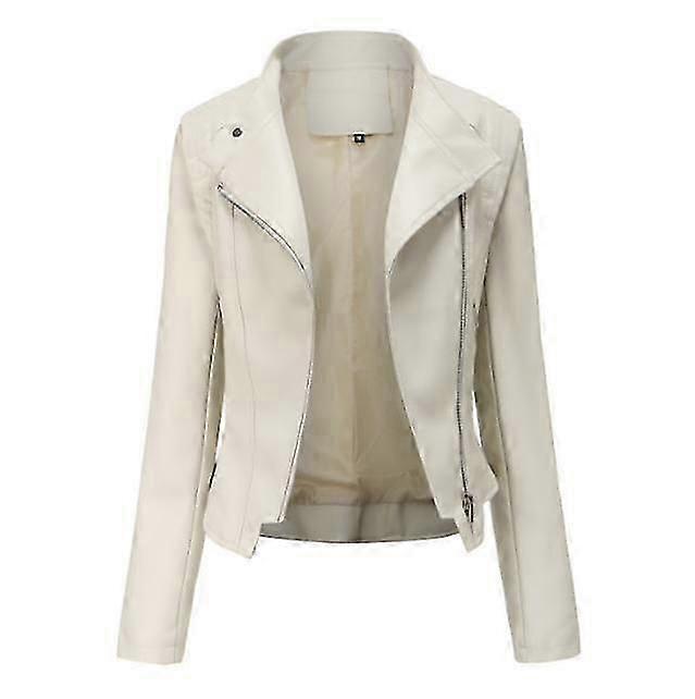 Blouson décontracté en similicuir pour femme