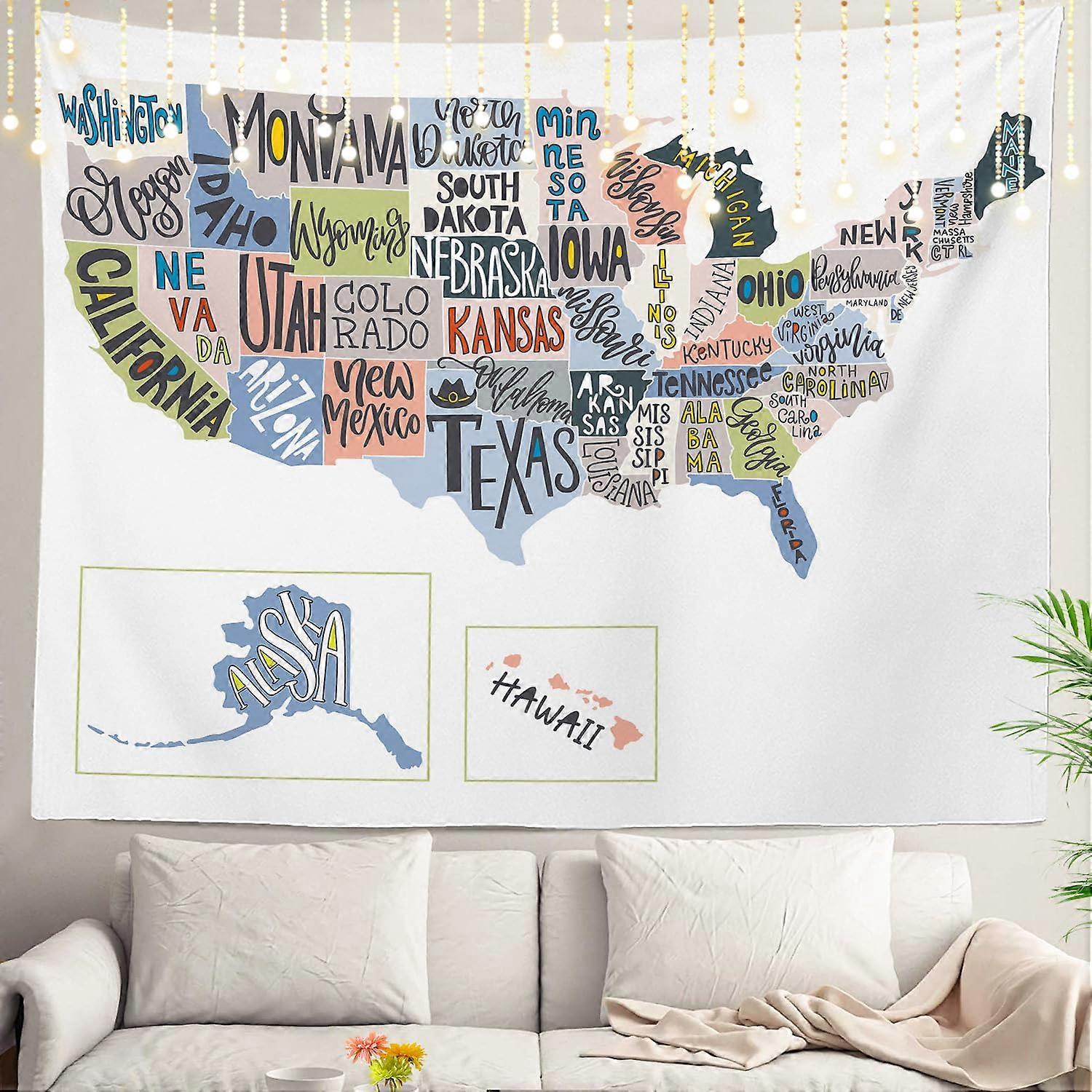 Educational Tapestry 39.1" L x 59.1" W for Classroom Wall Art, Learning Decor, Fabric Material, Colorful Design