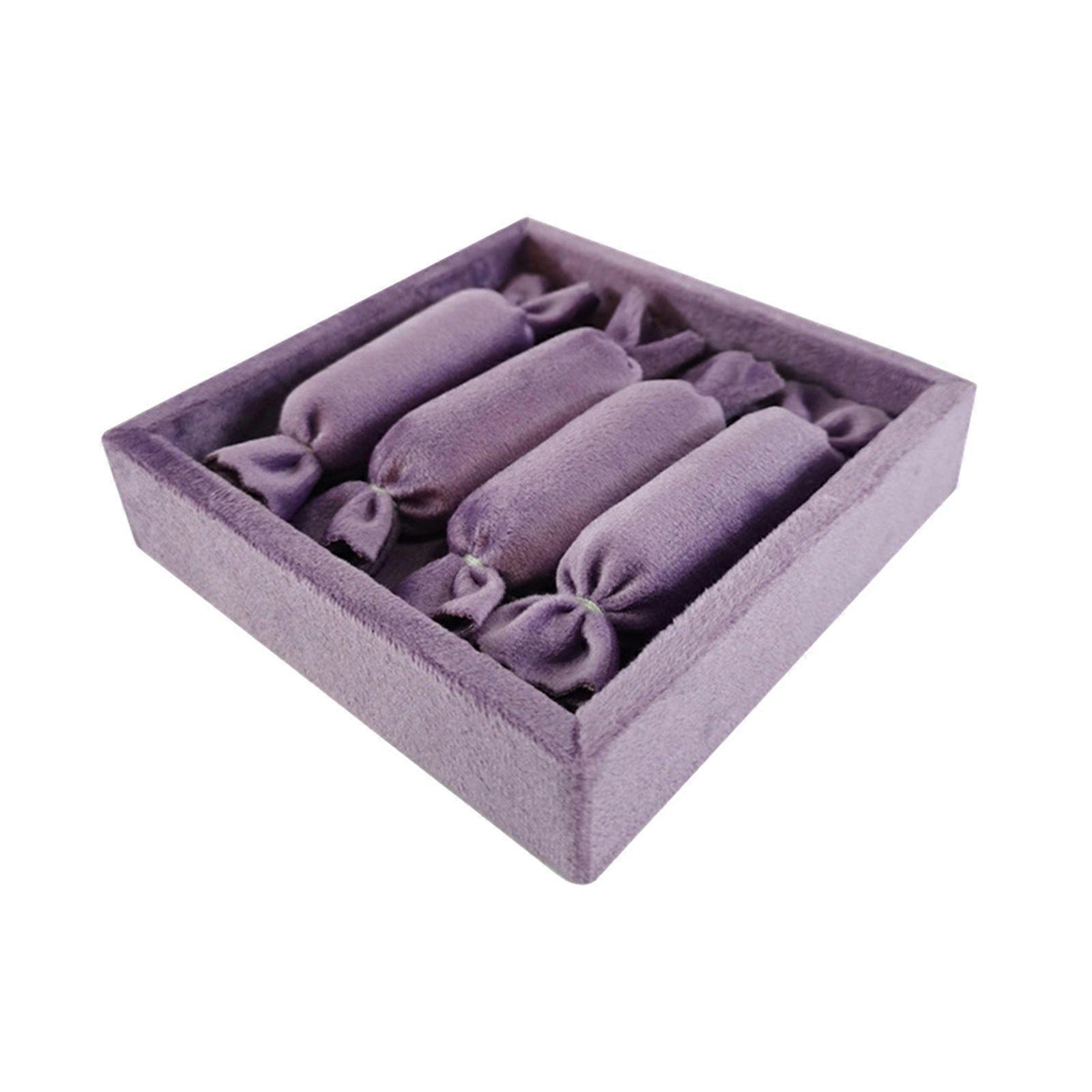 Portable Velvets Ring Display Tray Elegant Jewelry Storage Organizer Drawer Style Earrings and Rings Showcase Stand  Purple