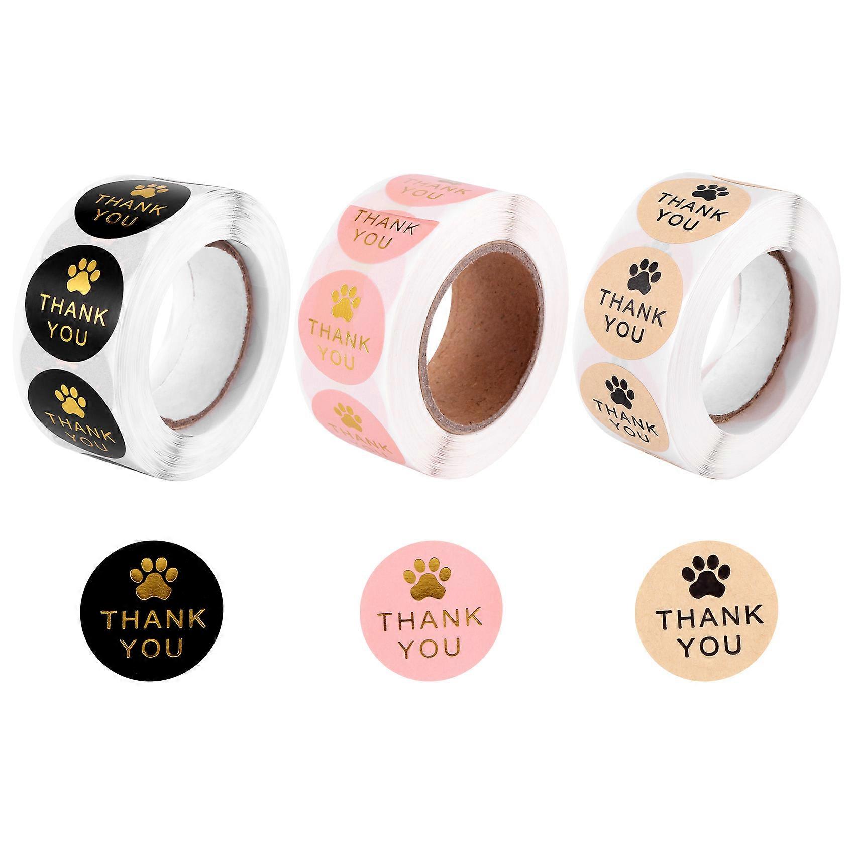 1500 Pcs Round Paws Print Labels Stickers, for Sealing and Decoration