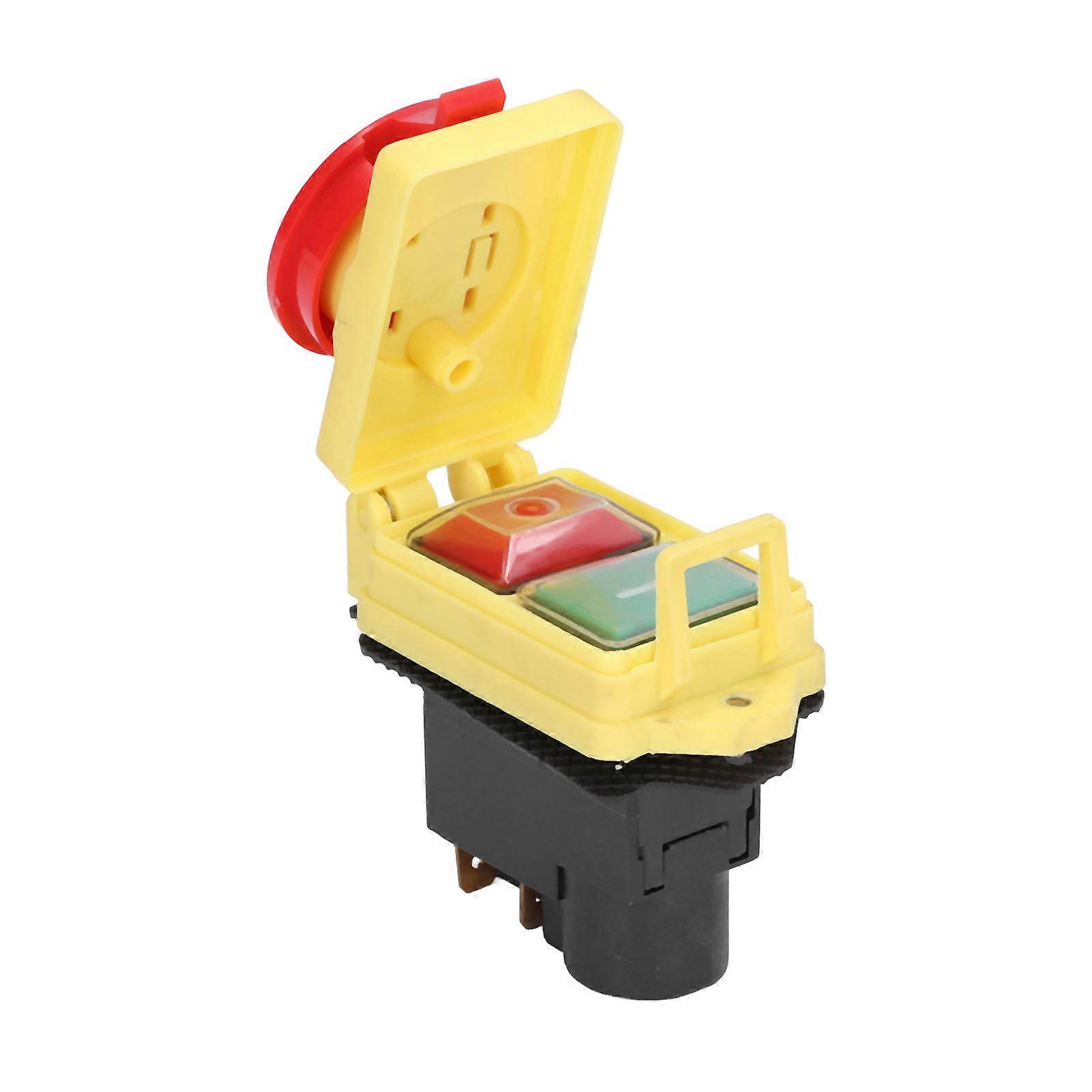 Emergency Stop Button Switches For Cutting Machines, Durable Industrial Electromagnetic Switch With Power Failure Protection And PVC Waterproof Cover