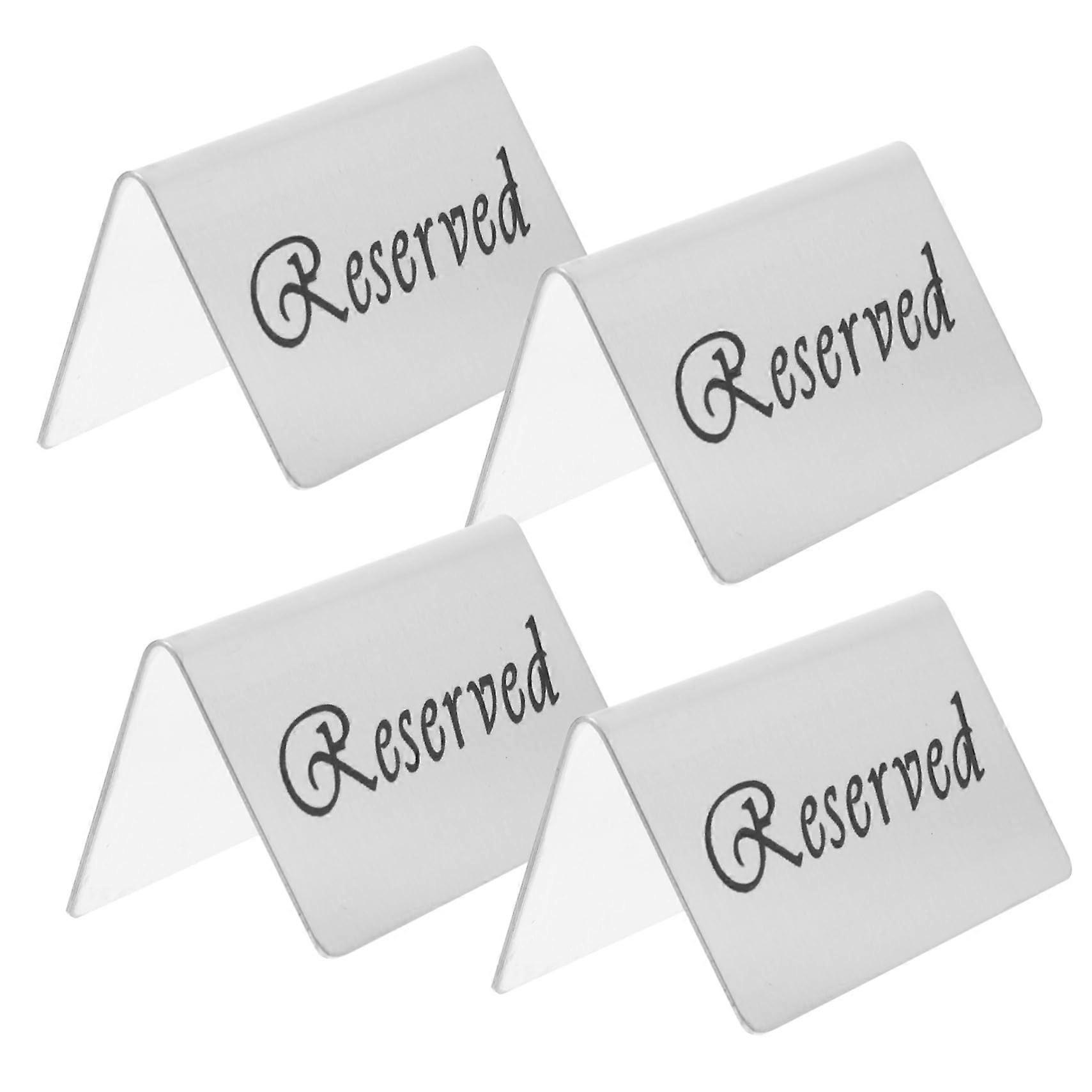 4 Pack Stainless Steel Table Markers for Weddings, Durable Name Place Holders, Elegant Design for Reception Tables
