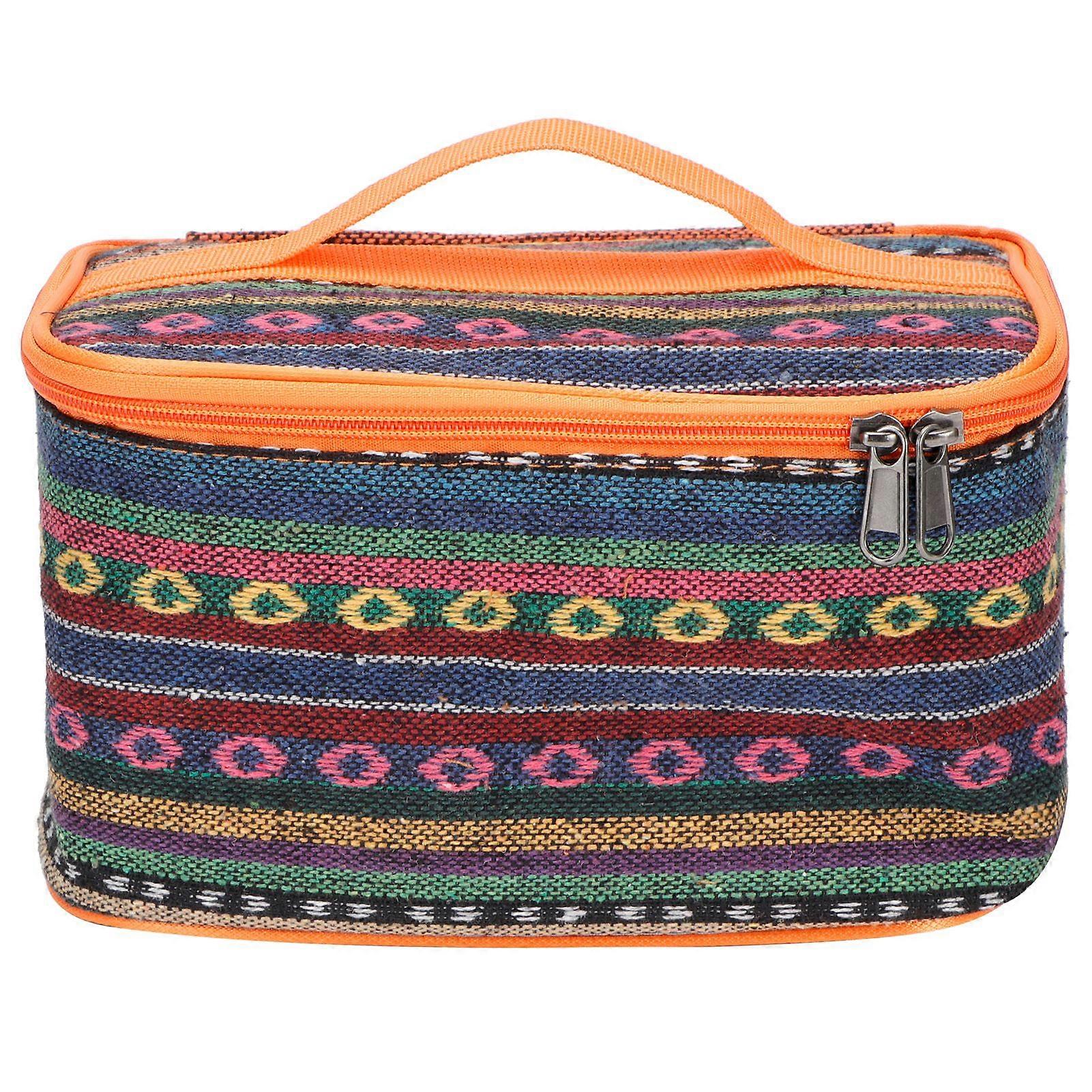 Retro Style Picnic Portable Bag Condiment Bottle Organizer Seasoning Box Package Storage Bag