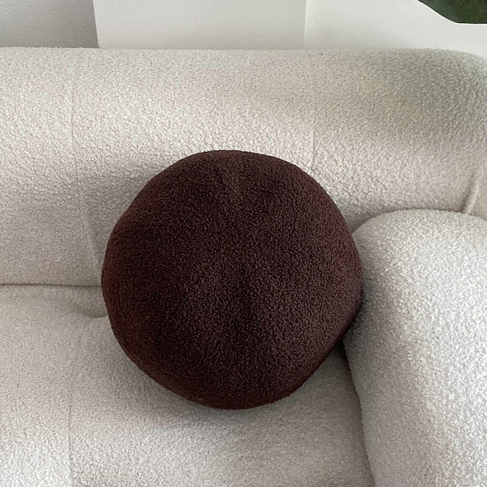 Decorative Round Boucle Sphere Shaped Plush Throw Pillow Cushion for Couch Sofa 11.8 Inch Soft Fabric