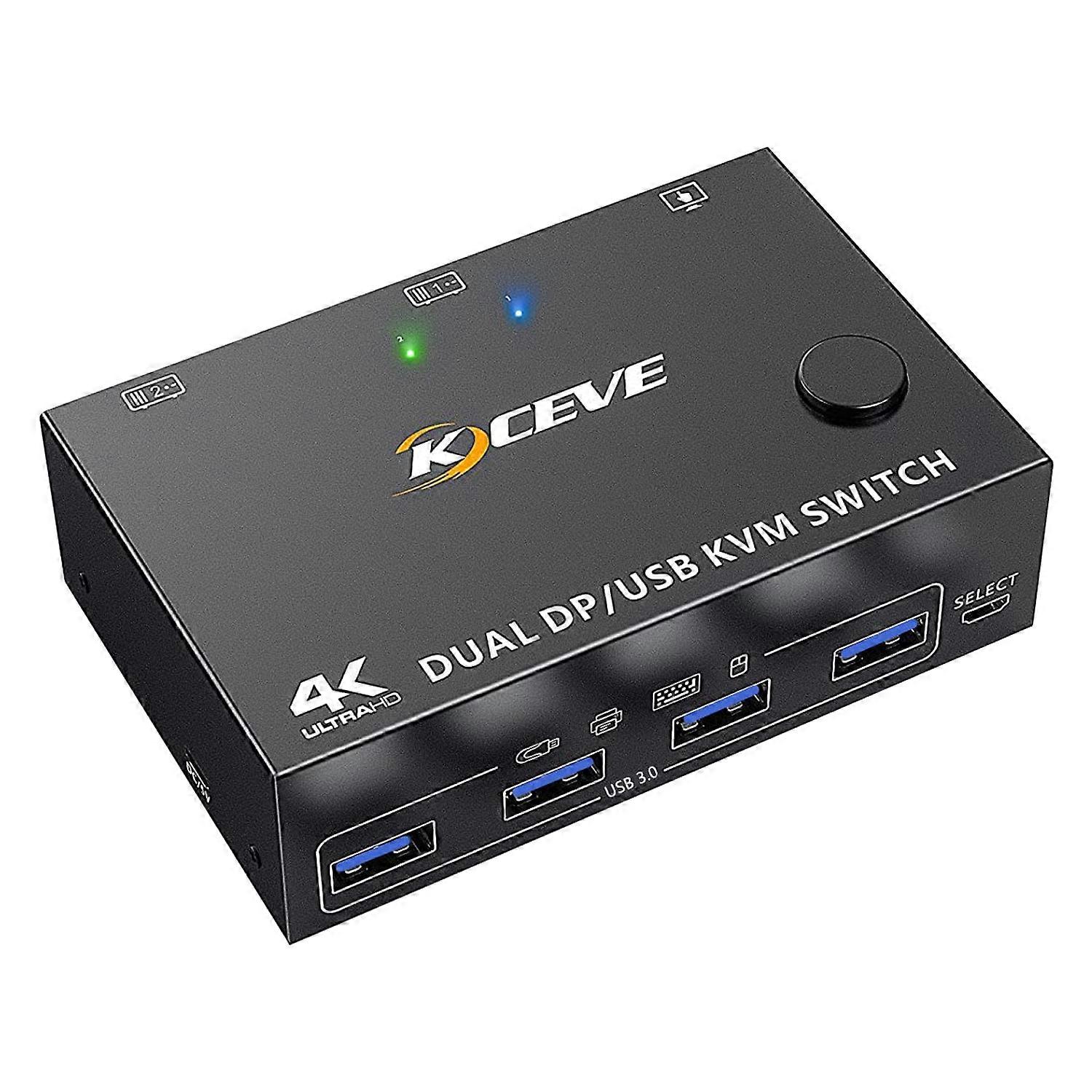 Switch KVM KC-KVM202DP 4K 60Hz USB3.0 DP a doppio monitor