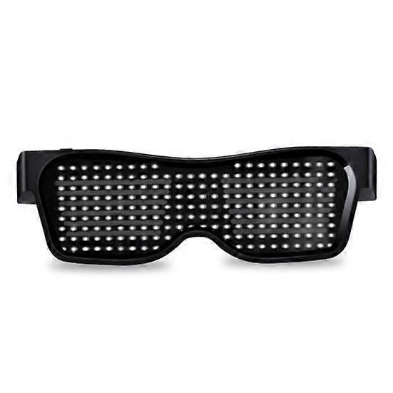Halloween Party Bluetooth-compatible Control Application Editable Text DIY USB LED Glasses