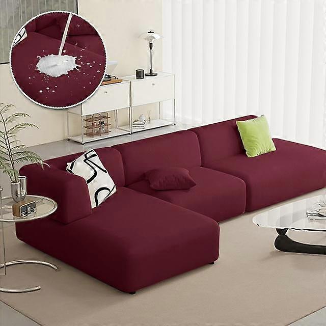 Waterproof Sofa Cover Solid Color Elastic Corner Couch Covers For Living Room Home Decor 1 /2 /3 /4 -Seater L Shape Sofa Armchair