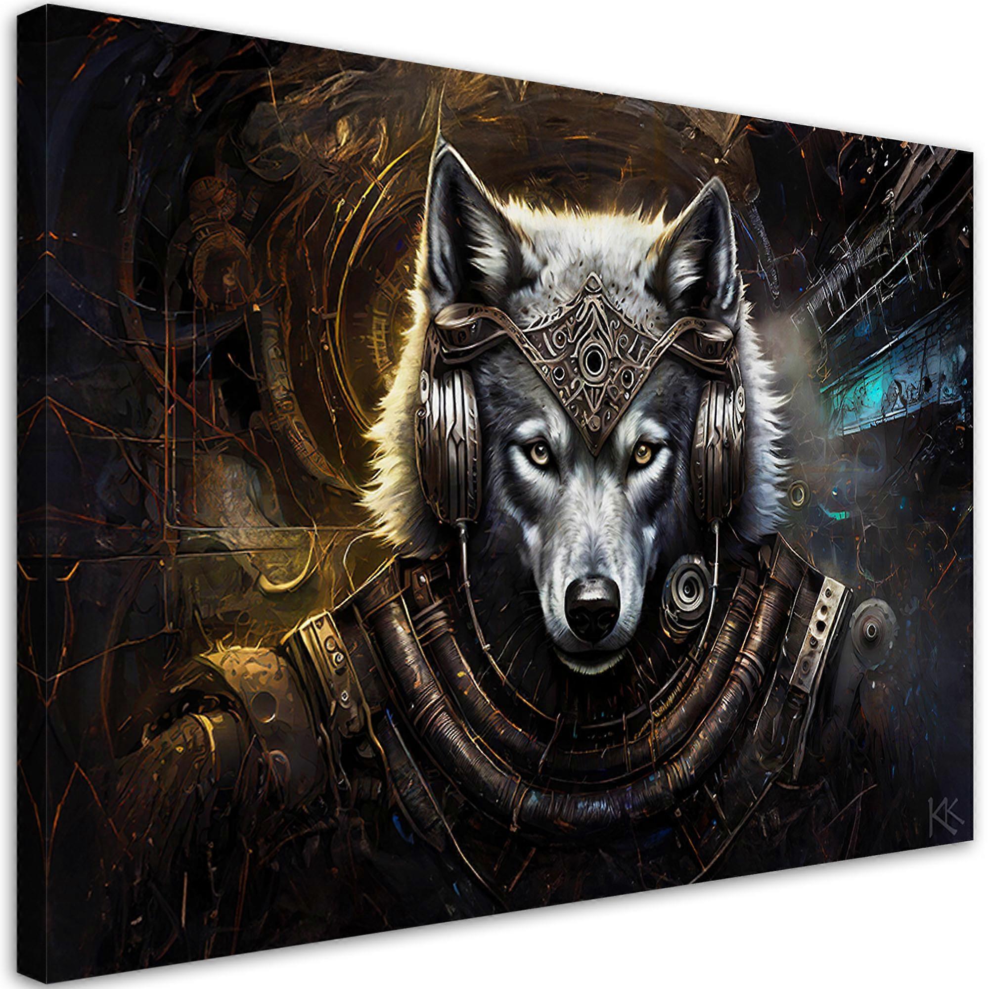 Leinwandbild, Wolf Tier Abstraktion - 60x40