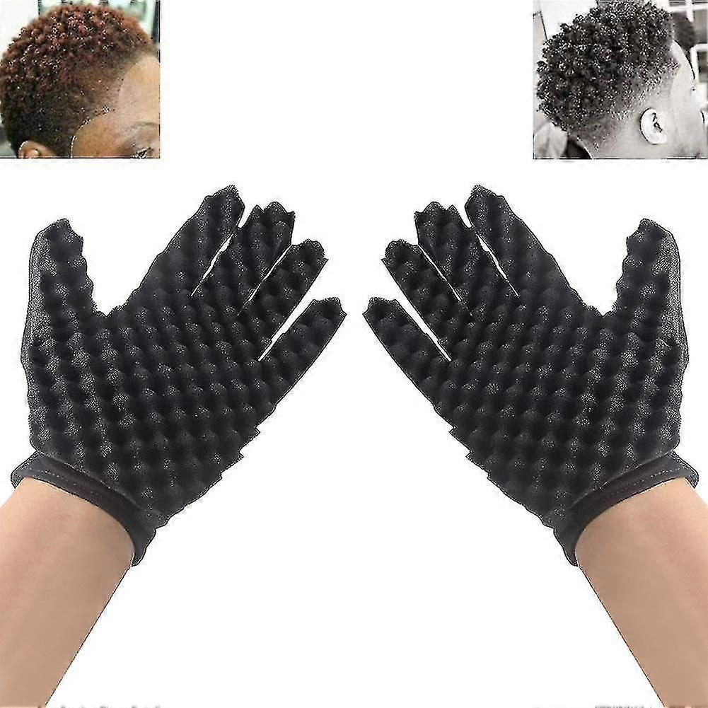 Hair Sponge Gloves, Double Side Two In One Magic Twist Tool for Curls