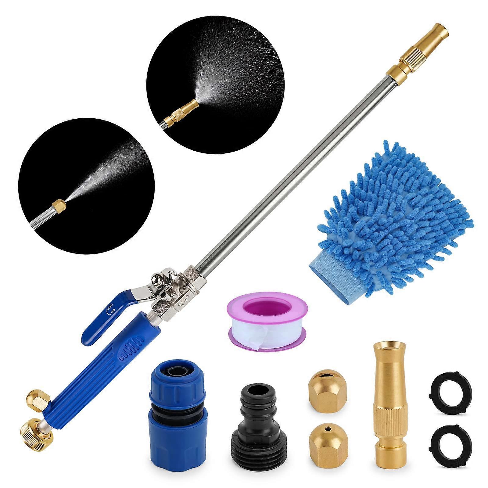 Upgraded Jet Nozzle Power Washer for Garden Hose, Hydro Jet with 3 Hose Nozzles