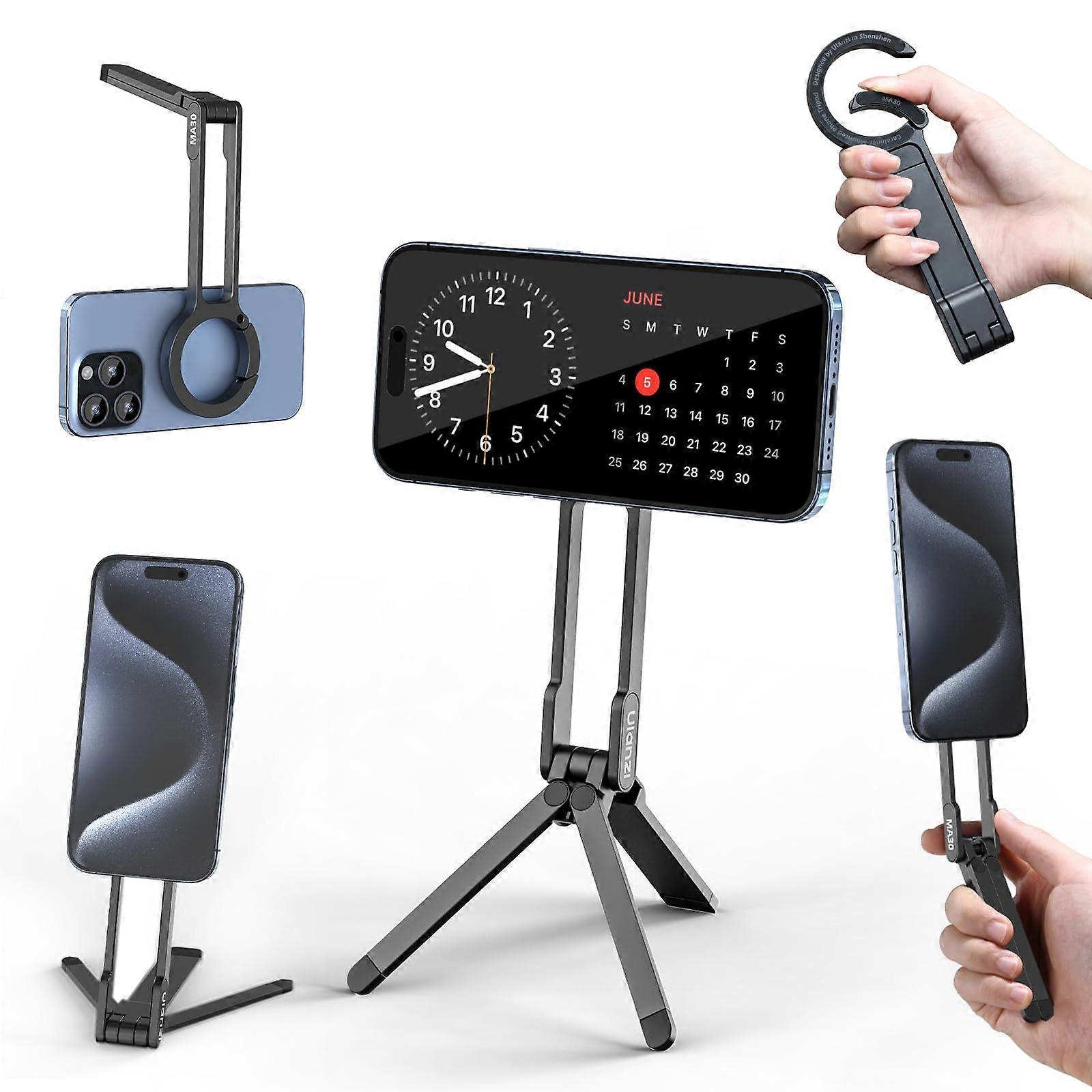 Camera Tripod with MA30 Magnetic Phone Tripod Stand for iPhone, Adjustable Height, Lightweight, Portable Design