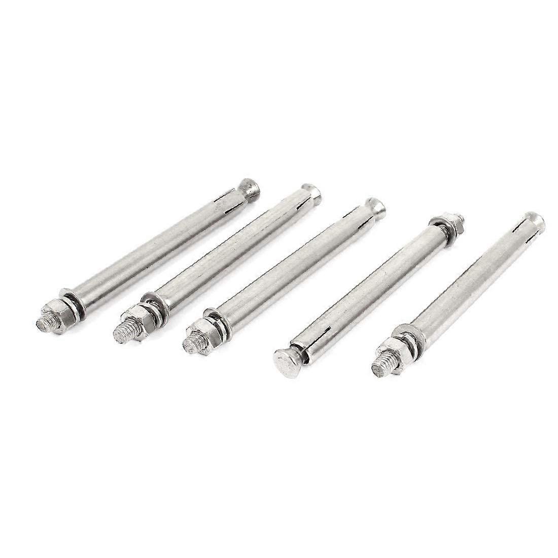 M6 x 100mm Taper Head Hex Nut Sleeve Expansion Anchor Screws Silver Tone 5 Pcs (Color : Multiple Colors)