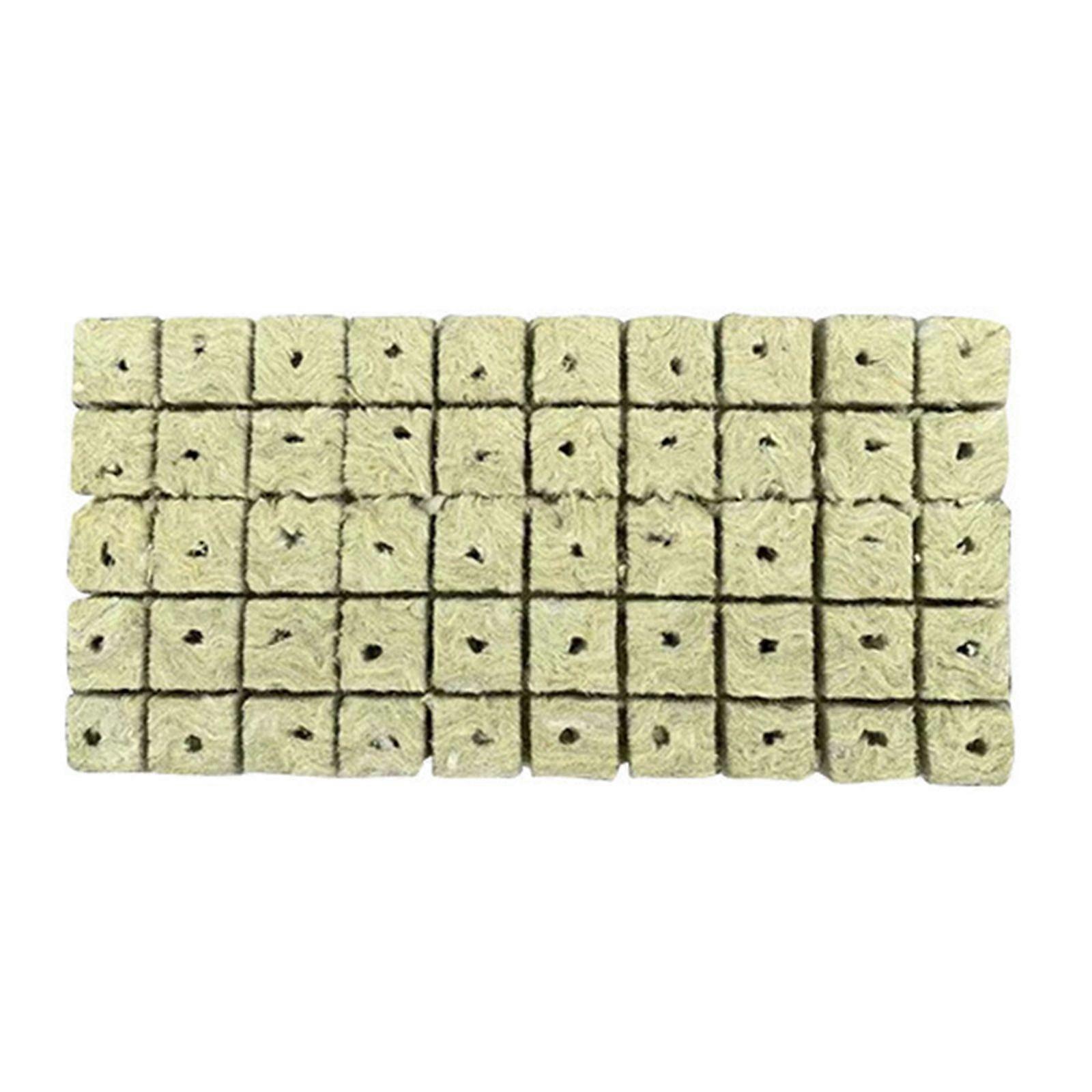 50 יחידות צמר סלעים לגידול קוביות עבור ייחורים שיבוט צמחים רבייה זרעי התחלת הידרופוניקה לגדול מדיה השתרשות ייחורים