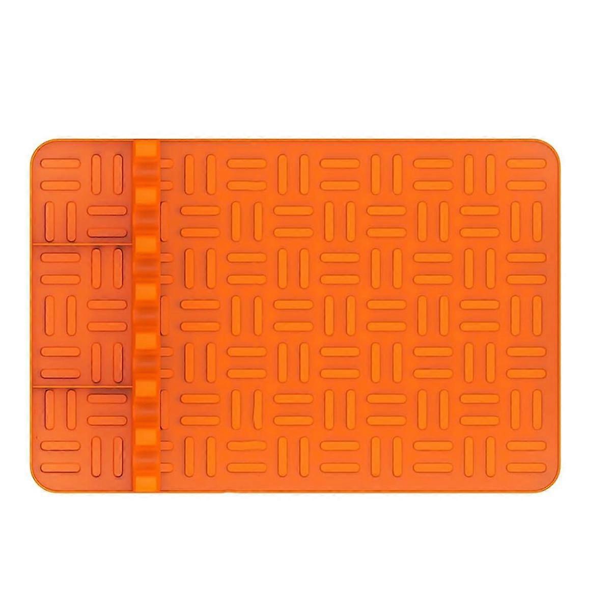 Silicone Griddle Tools Mat ,Spatula Mat with Drip Pad,Side Shelf Mat Grill Utensils Holder Griddle Accessories