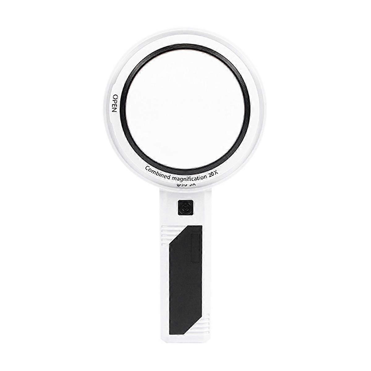 Handheld Magnifying Glass Loupe with LED Light Illuminated Magnifier Removable Optical Lens Magnifier 2265+50